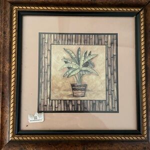 Kirkland's Potted Palms Art with Brown Frame